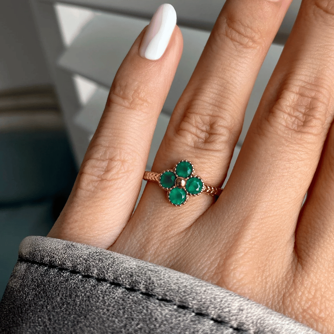 Lucky Green Onyx Ring